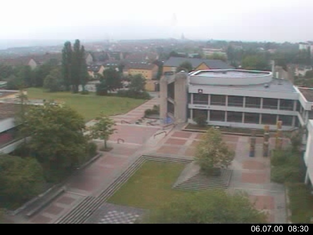 Foto der Webcam: Verwaltungsgeb&auml;ude, Innenhof mit Audimax, H&ouml;rsaal-Geb&auml;ude 1