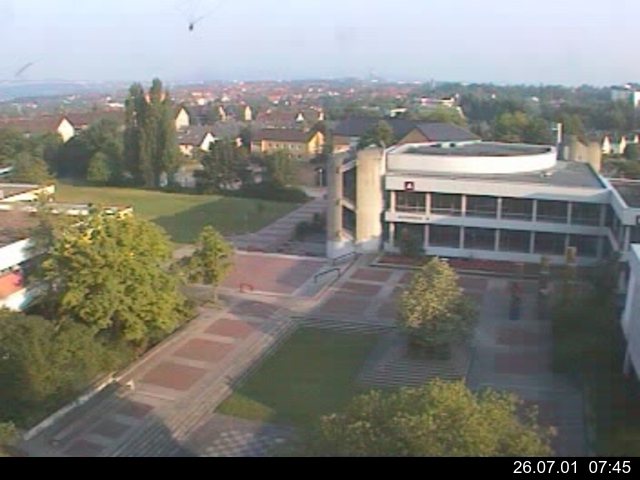 Foto der Webcam: Verwaltungsgeb&auml;ude, Innenhof mit Audimax, H&ouml;rsaal-Geb&auml;ude 1