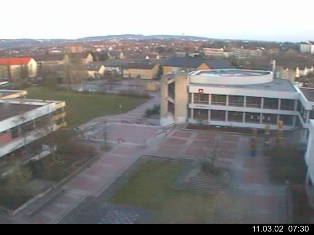 Foto der Webcam: Verwaltungsgeb&auml;ude, Innenhof mit Audimax, H&ouml;rsaal-Geb&auml;ude 1