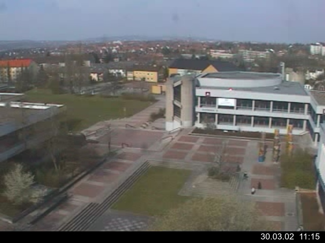 Foto der Webcam: Verwaltungsgeb&auml;ude, Innenhof mit Audimax, H&ouml;rsaal-Geb&auml;ude 1