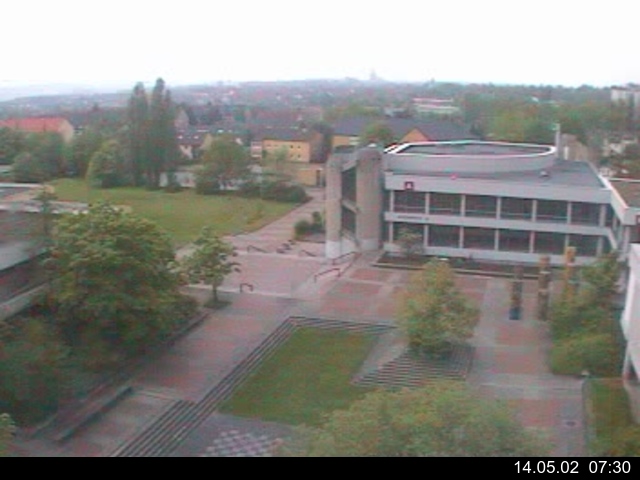Foto der Webcam: Verwaltungsgeb&auml;ude, Innenhof mit Audimax, H&ouml;rsaal-Geb&auml;ude 1