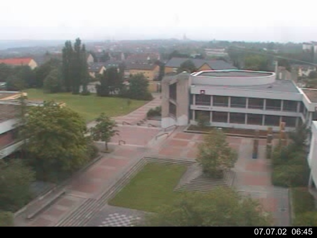 Foto der Webcam: Verwaltungsgeb&auml;ude, Innenhof mit Audimax, H&ouml;rsaal-Geb&auml;ude 1
