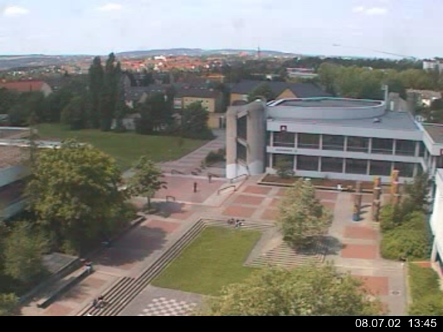 Foto der Webcam: Verwaltungsgeb&auml;ude, Innenhof mit Audimax, H&ouml;rsaal-Geb&auml;ude 1