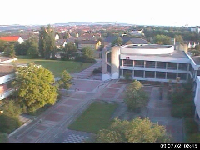 Foto der Webcam: Verwaltungsgeb&auml;ude, Innenhof mit Audimax, H&ouml;rsaal-Geb&auml;ude 1