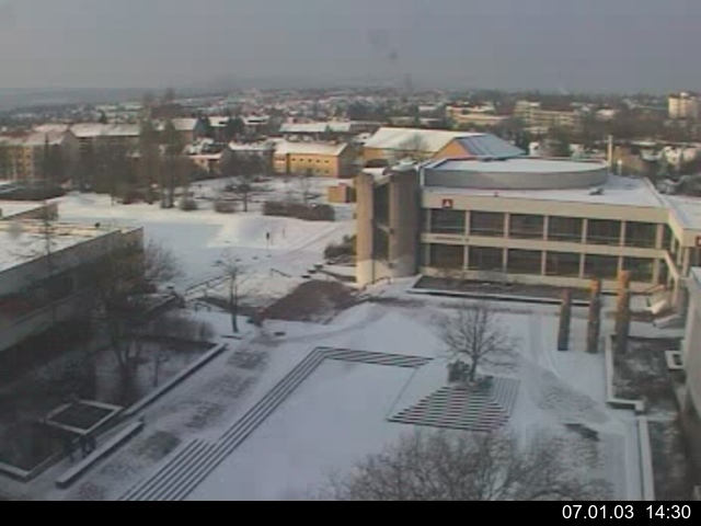 Foto der Webcam: Verwaltungsgeb&auml;ude, Innenhof mit Audimax, H&ouml;rsaal-Geb&auml;ude 1