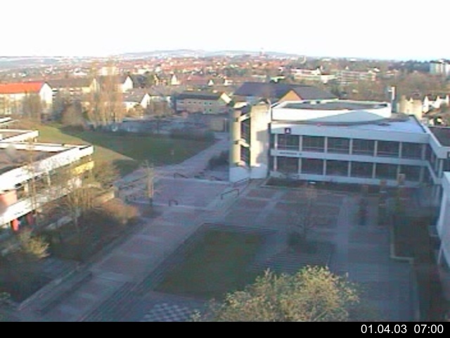 Foto der Webcam: Verwaltungsgeb&auml;ude, Innenhof mit Audimax, H&ouml;rsaal-Geb&auml;ude 1