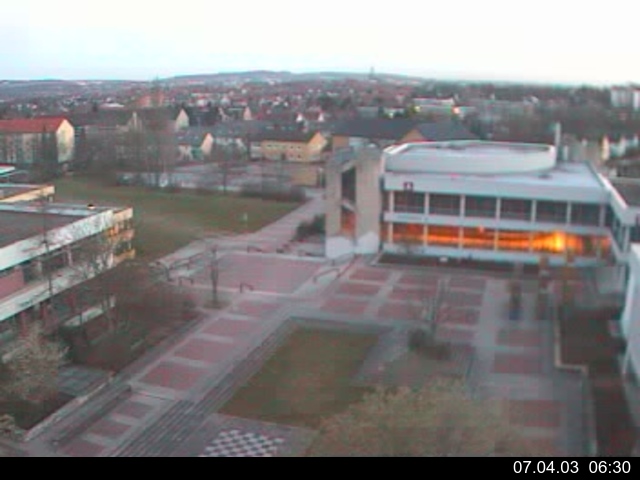 Foto der Webcam: Verwaltungsgeb&auml;ude, Innenhof mit Audimax, H&ouml;rsaal-Geb&auml;ude 1