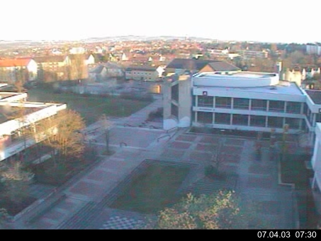 Foto der Webcam: Verwaltungsgeb&auml;ude, Innenhof mit Audimax, H&ouml;rsaal-Geb&auml;ude 1