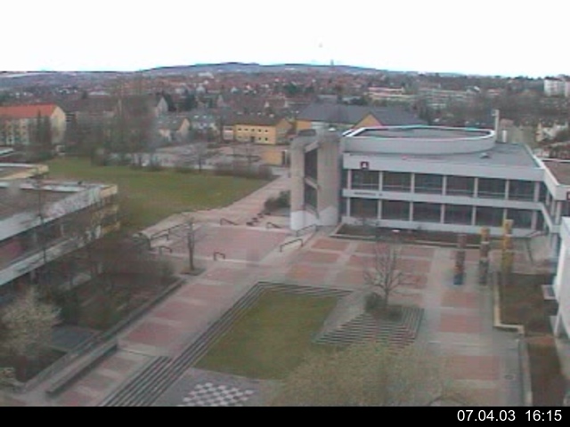 Foto der Webcam: Verwaltungsgeb&auml;ude, Innenhof mit Audimax, H&ouml;rsaal-Geb&auml;ude 1