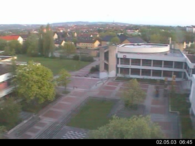 Foto der Webcam: Verwaltungsgeb&auml;ude, Innenhof mit Audimax, H&ouml;rsaal-Geb&auml;ude 1