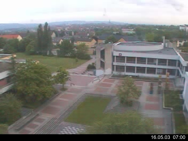 Foto der Webcam: Verwaltungsgeb&auml;ude, Innenhof mit Audimax, H&ouml;rsaal-Geb&auml;ude 1