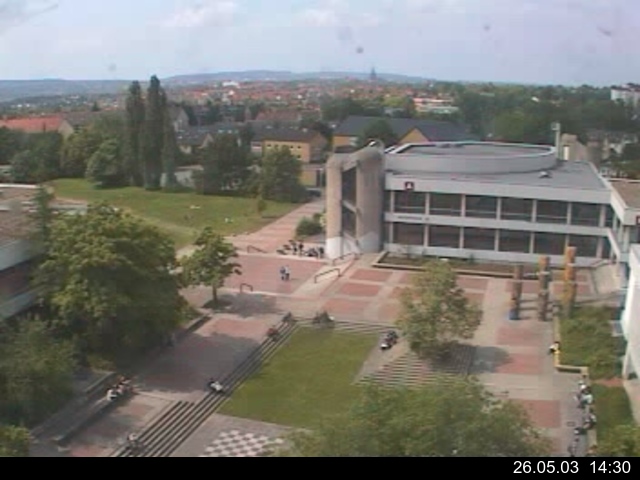 Foto der Webcam: Verwaltungsgeb&auml;ude, Innenhof mit Audimax, H&ouml;rsaal-Geb&auml;ude 1