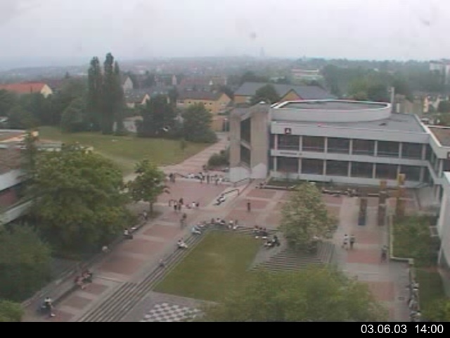 Foto der Webcam: Verwaltungsgeb&auml;ude, Innenhof mit Audimax, H&ouml;rsaal-Geb&auml;ude 1