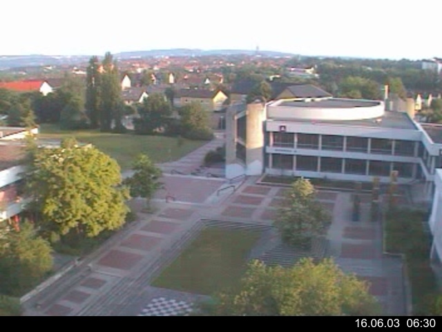 Foto der Webcam: Verwaltungsgeb&auml;ude, Innenhof mit Audimax, H&ouml;rsaal-Geb&auml;ude 1