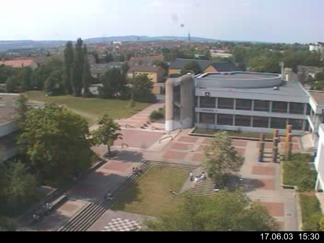Foto der Webcam: Verwaltungsgeb&auml;ude, Innenhof mit Audimax, H&ouml;rsaal-Geb&auml;ude 1