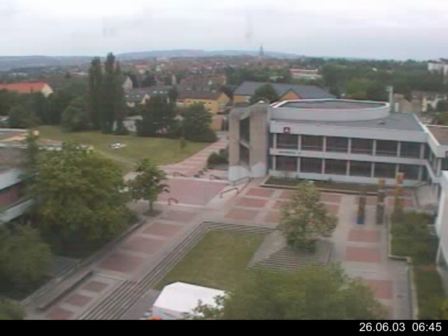 Foto der Webcam: Verwaltungsgeb&auml;ude, Innenhof mit Audimax, H&ouml;rsaal-Geb&auml;ude 1