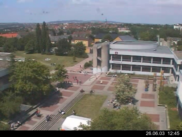 Foto der Webcam: Verwaltungsgeb&auml;ude, Innenhof mit Audimax, H&ouml;rsaal-Geb&auml;ude 1