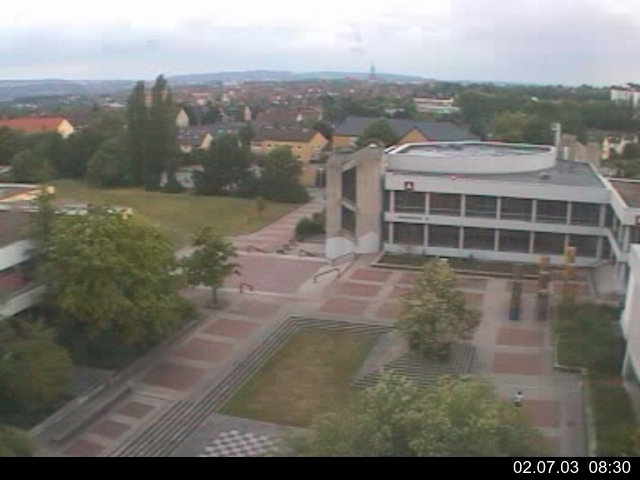 Foto der Webcam: Verwaltungsgeb&auml;ude, Innenhof mit Audimax, H&ouml;rsaal-Geb&auml;ude 1