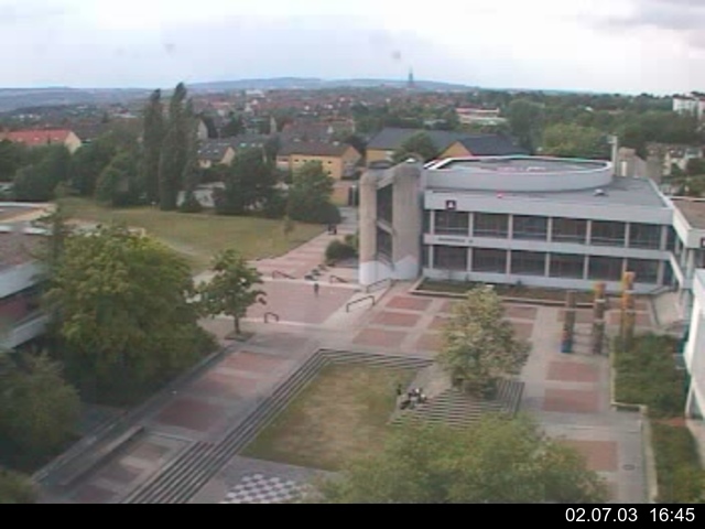 Foto der Webcam: Verwaltungsgeb&auml;ude, Innenhof mit Audimax, H&ouml;rsaal-Geb&auml;ude 1