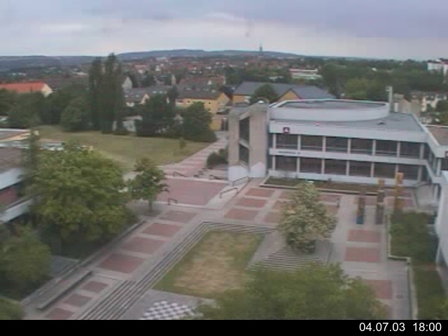Foto der Webcam: Verwaltungsgeb&auml;ude, Innenhof mit Audimax, H&ouml;rsaal-Geb&auml;ude 1