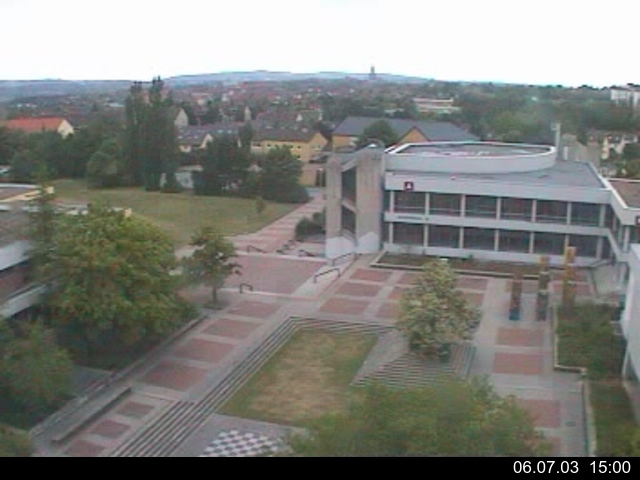 Foto der Webcam: Verwaltungsgeb&auml;ude, Innenhof mit Audimax, H&ouml;rsaal-Geb&auml;ude 1