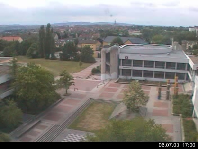 Foto der Webcam: Verwaltungsgeb&auml;ude, Innenhof mit Audimax, H&ouml;rsaal-Geb&auml;ude 1