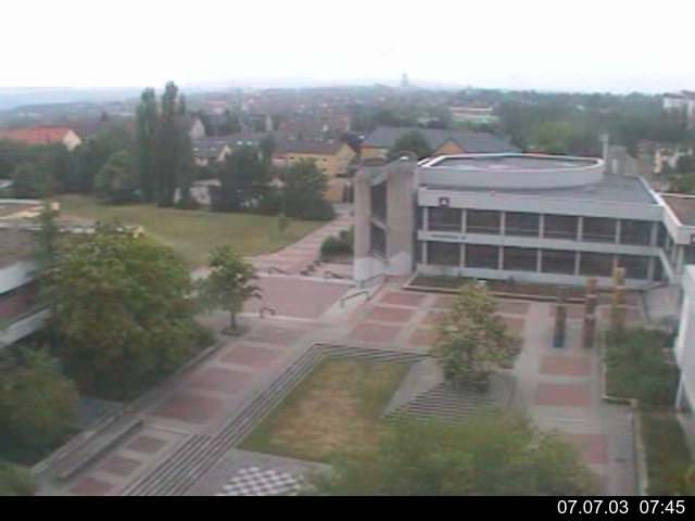 Foto der Webcam: Verwaltungsgeb&auml;ude, Innenhof mit Audimax, H&ouml;rsaal-Geb&auml;ude 1