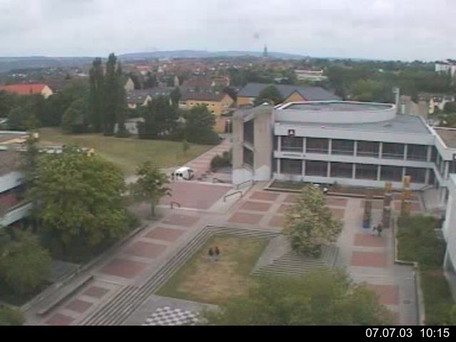 Foto der Webcam: Verwaltungsgeb&auml;ude, Innenhof mit Audimax, H&ouml;rsaal-Geb&auml;ude 1