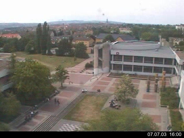 Foto der Webcam: Verwaltungsgeb&auml;ude, Innenhof mit Audimax, H&ouml;rsaal-Geb&auml;ude 1