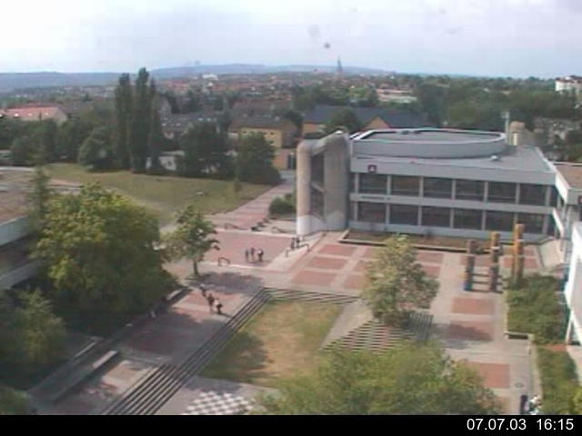 Foto der Webcam: Verwaltungsgeb&auml;ude, Innenhof mit Audimax, H&ouml;rsaal-Geb&auml;ude 1