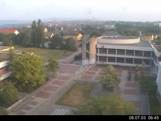 Foto der Webcam: Verwaltungsgeb&auml;ude, Innenhof mit Audimax, H&ouml;rsaal-Geb&auml;ude 1