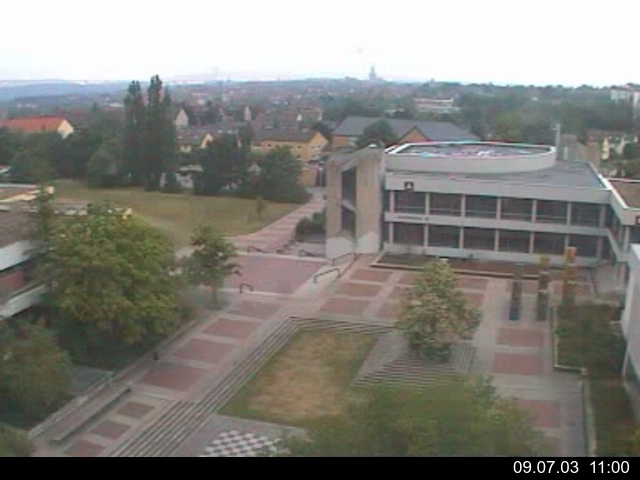 Foto der Webcam: Verwaltungsgeb&auml;ude, Innenhof mit Audimax, H&ouml;rsaal-Geb&auml;ude 1