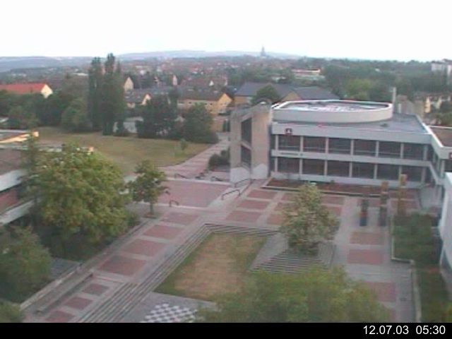 Foto der Webcam: Verwaltungsgeb&auml;ude, Innenhof mit Audimax, H&ouml;rsaal-Geb&auml;ude 1