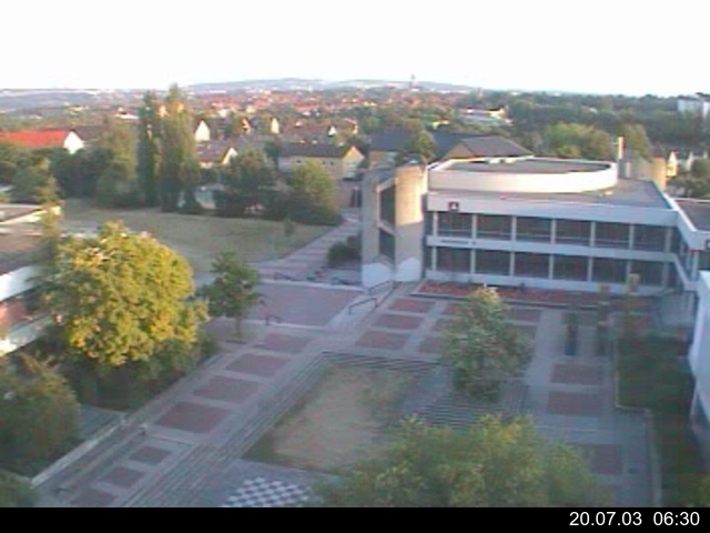 Foto der Webcam: Verwaltungsgeb&auml;ude, Innenhof mit Audimax, H&ouml;rsaal-Geb&auml;ude 1