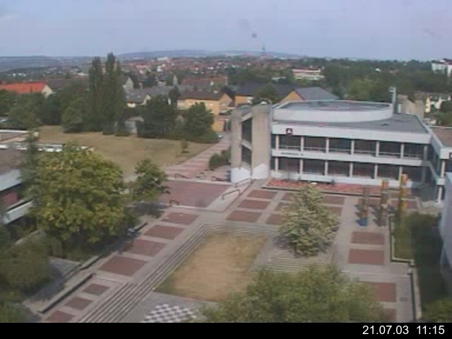 Foto der Webcam: Verwaltungsgeb&auml;ude, Innenhof mit Audimax, H&ouml;rsaal-Geb&auml;ude 1