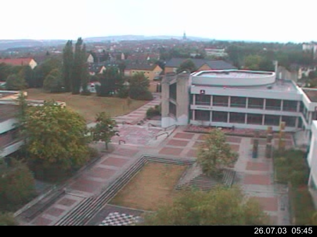 Foto der Webcam: Verwaltungsgeb&auml;ude, Innenhof mit Audimax, H&ouml;rsaal-Geb&auml;ude 1