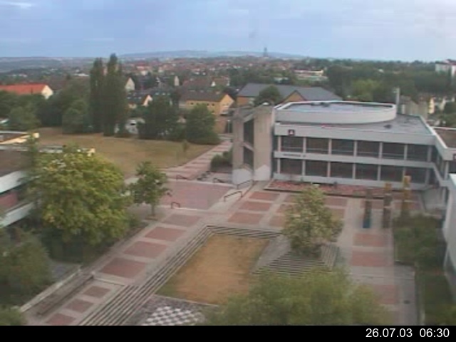 Foto der Webcam: Verwaltungsgeb&auml;ude, Innenhof mit Audimax, H&ouml;rsaal-Geb&auml;ude 1