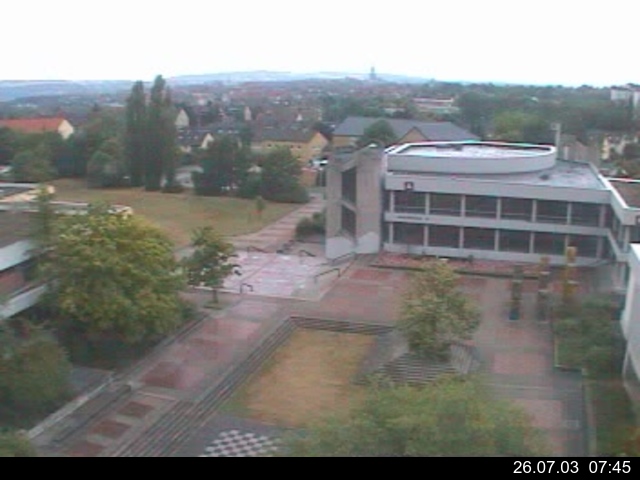 Foto der Webcam: Verwaltungsgeb&auml;ude, Innenhof mit Audimax, H&ouml;rsaal-Geb&auml;ude 1