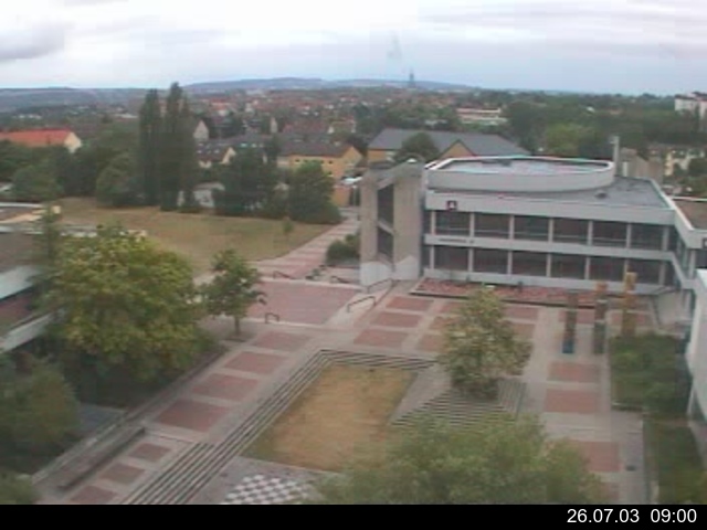 Foto der Webcam: Verwaltungsgeb&auml;ude, Innenhof mit Audimax, H&ouml;rsaal-Geb&auml;ude 1