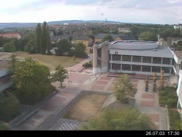 Foto der Webcam: Verwaltungsgeb&auml;ude, Innenhof mit Audimax, H&ouml;rsaal-Geb&auml;ude 1