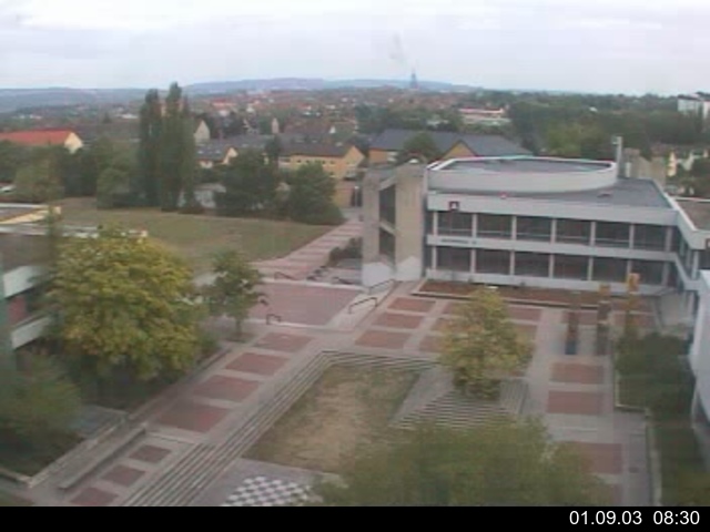Foto der Webcam: Verwaltungsgeb&auml;ude, Innenhof mit Audimax, H&ouml;rsaal-Geb&auml;ude 1