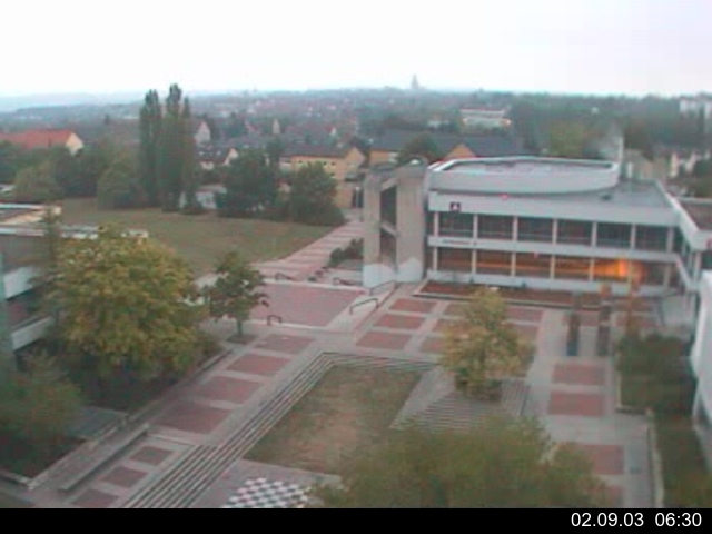 Foto der Webcam: Verwaltungsgeb&auml;ude, Innenhof mit Audimax, H&ouml;rsaal-Geb&auml;ude 1