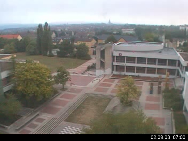 Foto der Webcam: Verwaltungsgeb&auml;ude, Innenhof mit Audimax, H&ouml;rsaal-Geb&auml;ude 1