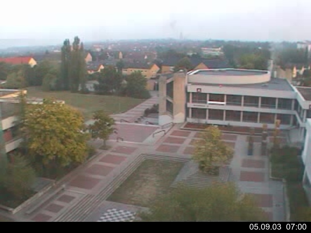 Foto der Webcam: Verwaltungsgeb&auml;ude, Innenhof mit Audimax, H&ouml;rsaal-Geb&auml;ude 1