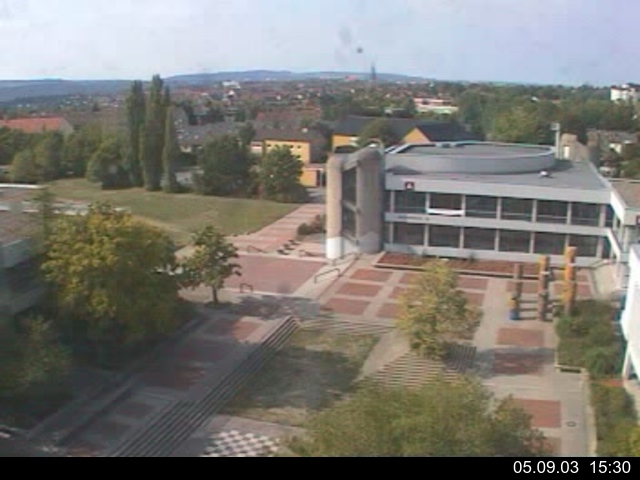 Foto der Webcam: Verwaltungsgeb&auml;ude, Innenhof mit Audimax, H&ouml;rsaal-Geb&auml;ude 1