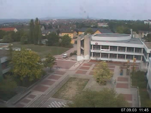 Foto der Webcam: Verwaltungsgeb&auml;ude, Innenhof mit Audimax, H&ouml;rsaal-Geb&auml;ude 1