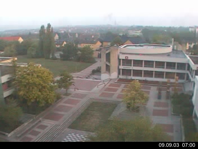 Foto der Webcam: Verwaltungsgeb&auml;ude, Innenhof mit Audimax, H&ouml;rsaal-Geb&auml;ude 1
