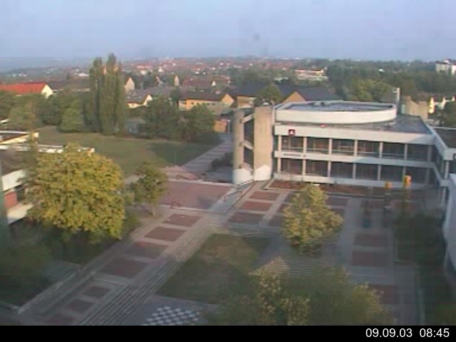 Foto der Webcam: Verwaltungsgeb&auml;ude, Innenhof mit Audimax, H&ouml;rsaal-Geb&auml;ude 1