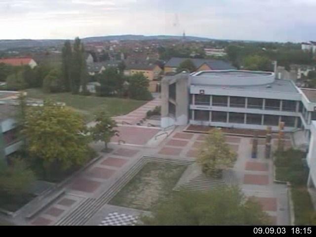 Foto der Webcam: Verwaltungsgeb&auml;ude, Innenhof mit Audimax, H&ouml;rsaal-Geb&auml;ude 1