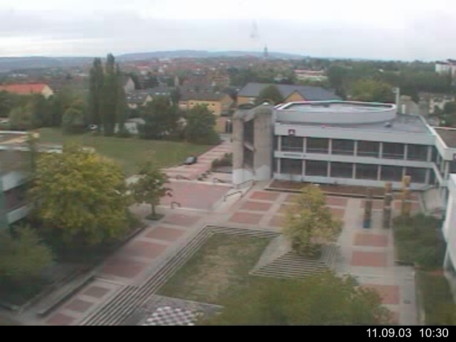Foto der Webcam: Verwaltungsgeb&auml;ude, Innenhof mit Audimax, H&ouml;rsaal-Geb&auml;ude 1